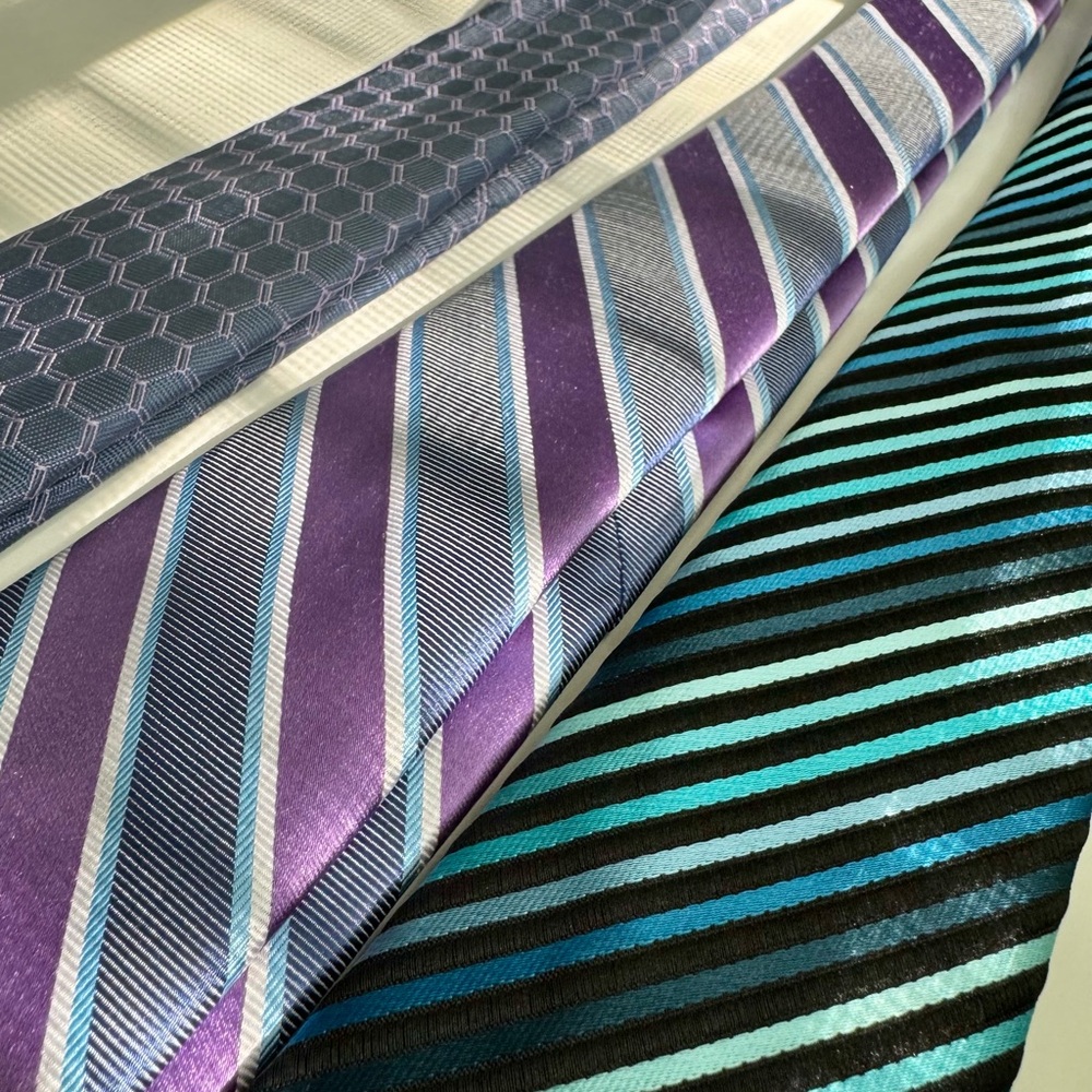 Elegant Purple and Blue Striped Ties